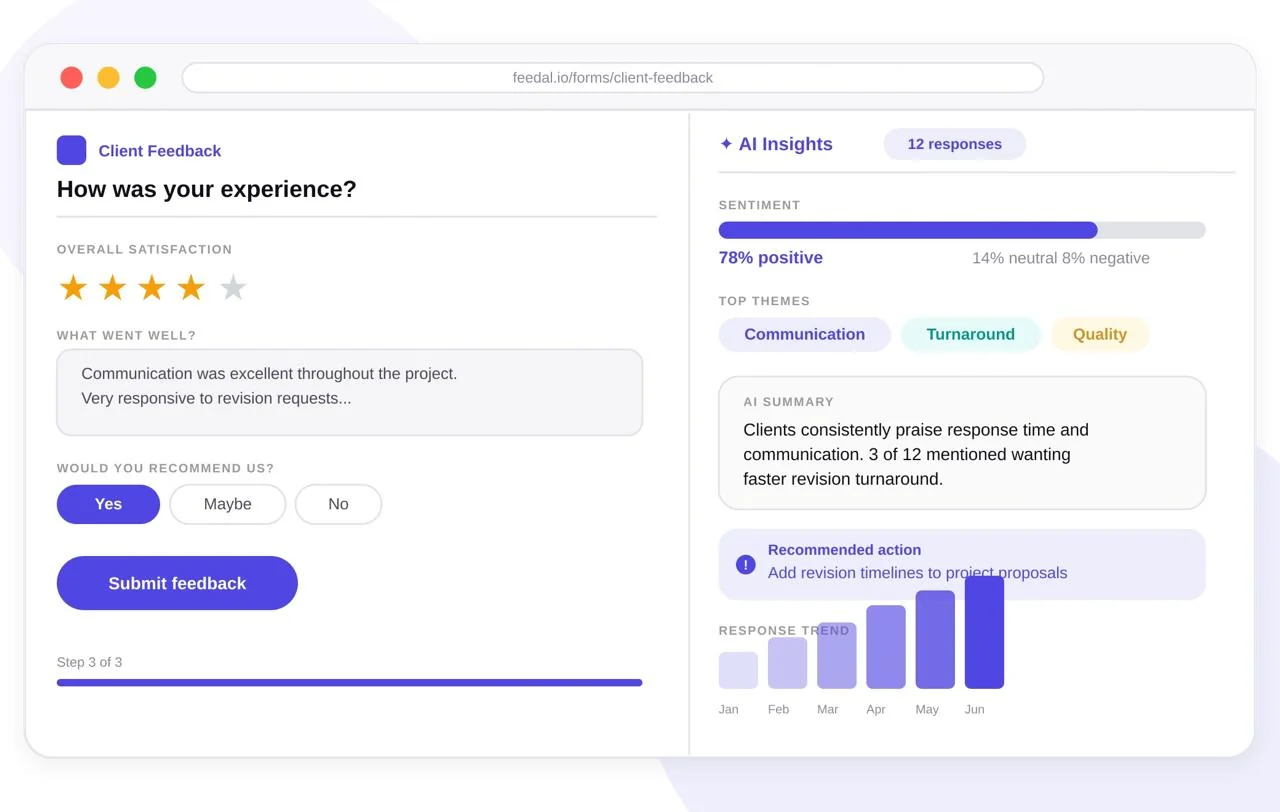 Feedal form builder and AI analysis dashboard