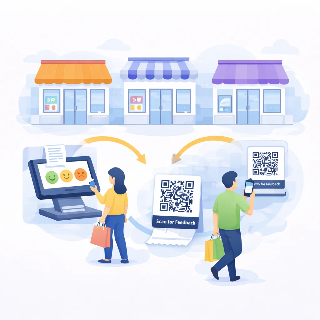 Retail stores collecting feedback via POS and QR codes